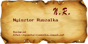 Nyisztor Ruszalka névjegykártya